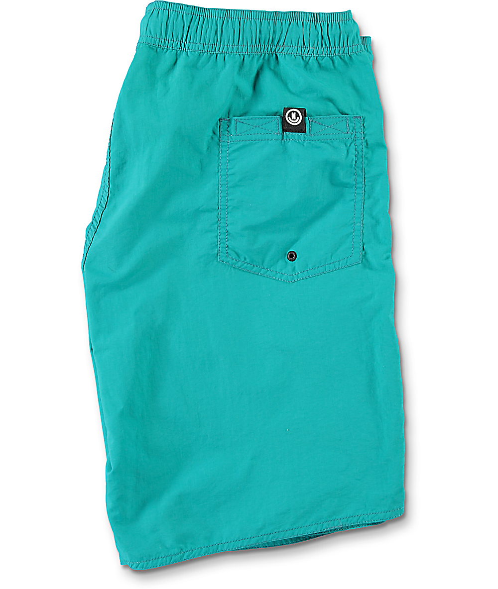 Neff Neon Teal Nylon 19" Board Shorts Zumiez